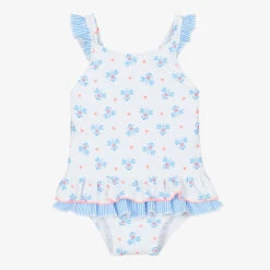 Sunuva Baby Girls White Swimsuit