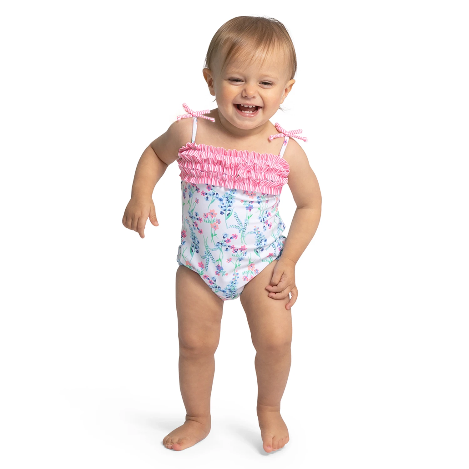 Sunuva White Floral Swimsuit (UPF50+) 2 Sunuva White Floral Swimsuit (UPF50+) - Image 2