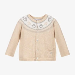 Tartine Et Chocolat Boys Beige Knitted Cardigan