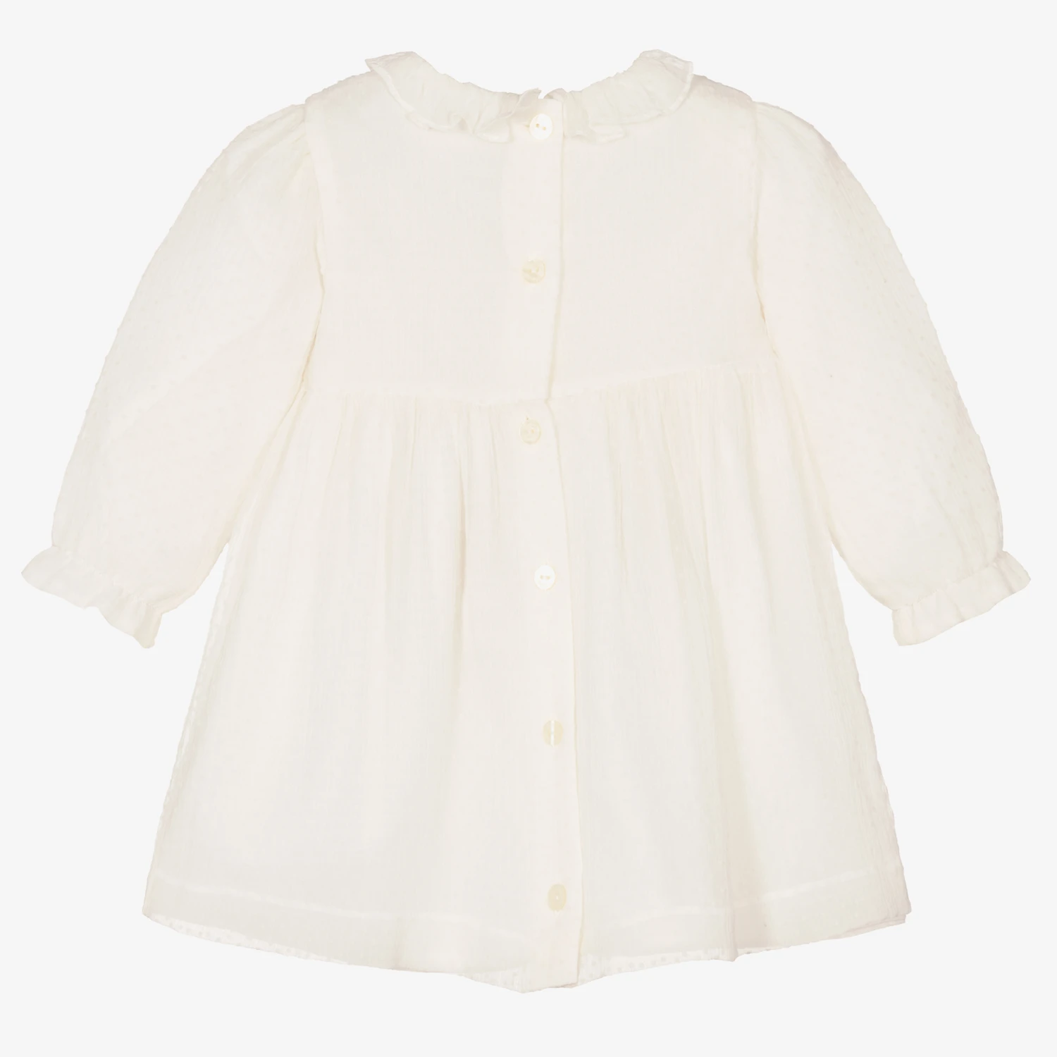 Tartine Et Chocolat Girls Ivory Silk Dress 3 Tartine Et Chocolat Girls Ivory Silk Dress - Image 3