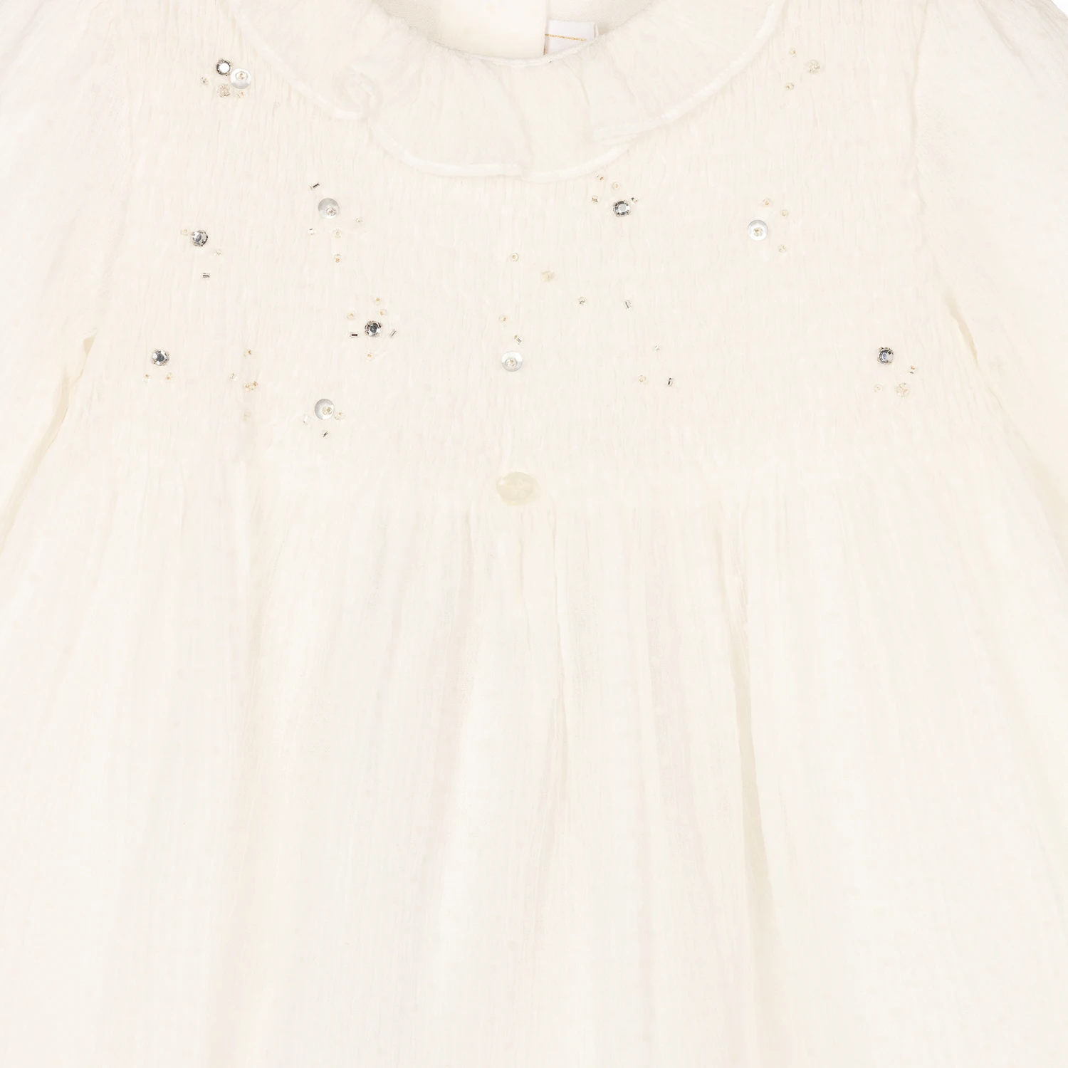 Tartine Et Chocolat Girls Ivory Silk Dress 4 Tartine Et Chocolat Girls Ivory Silk Dress - Image 4