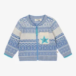 The Bonnie Mob Blue Jacquard Knit Cardigan