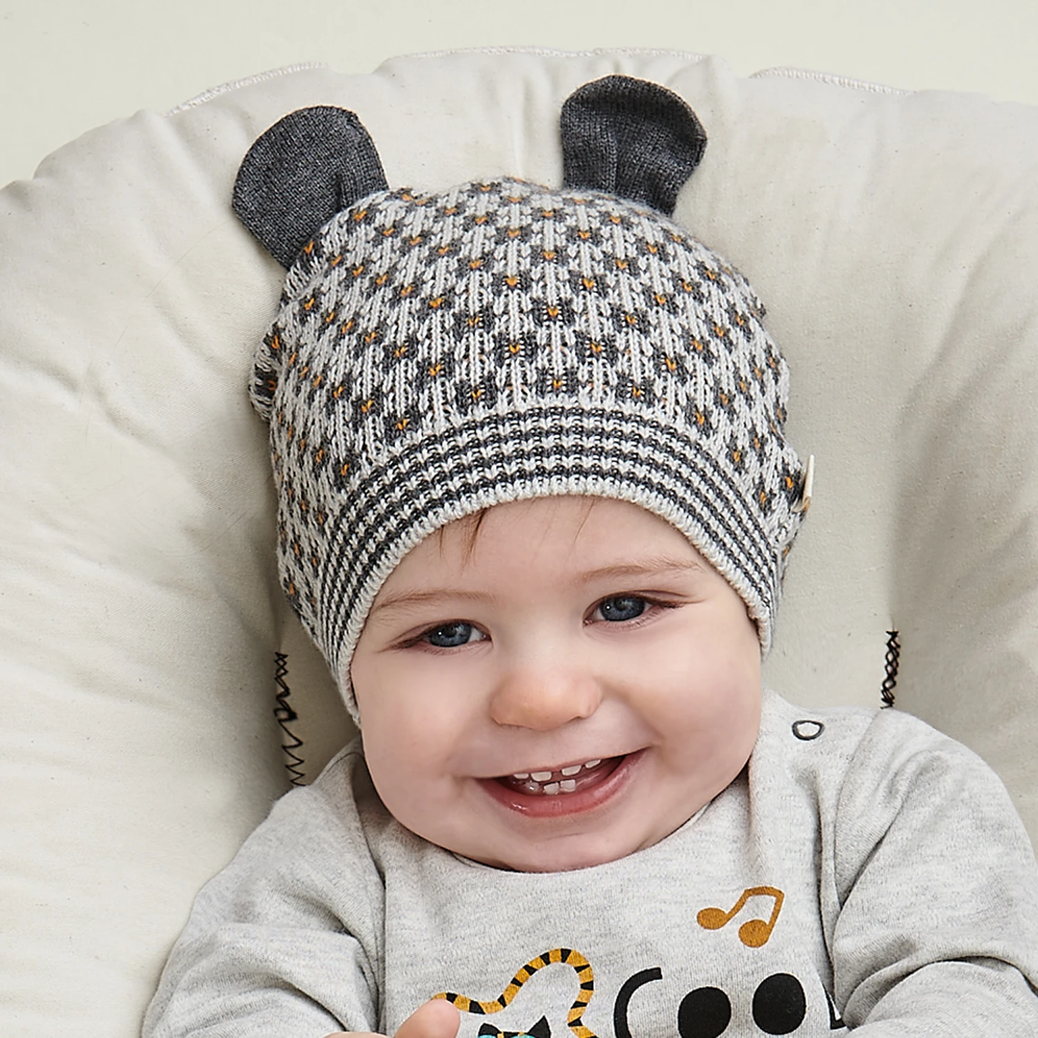 The Bonnie Mob Grey Knitted Cotton Hat 2 The Bonnie Mob Grey Knitted Cotton Hat - Image 2