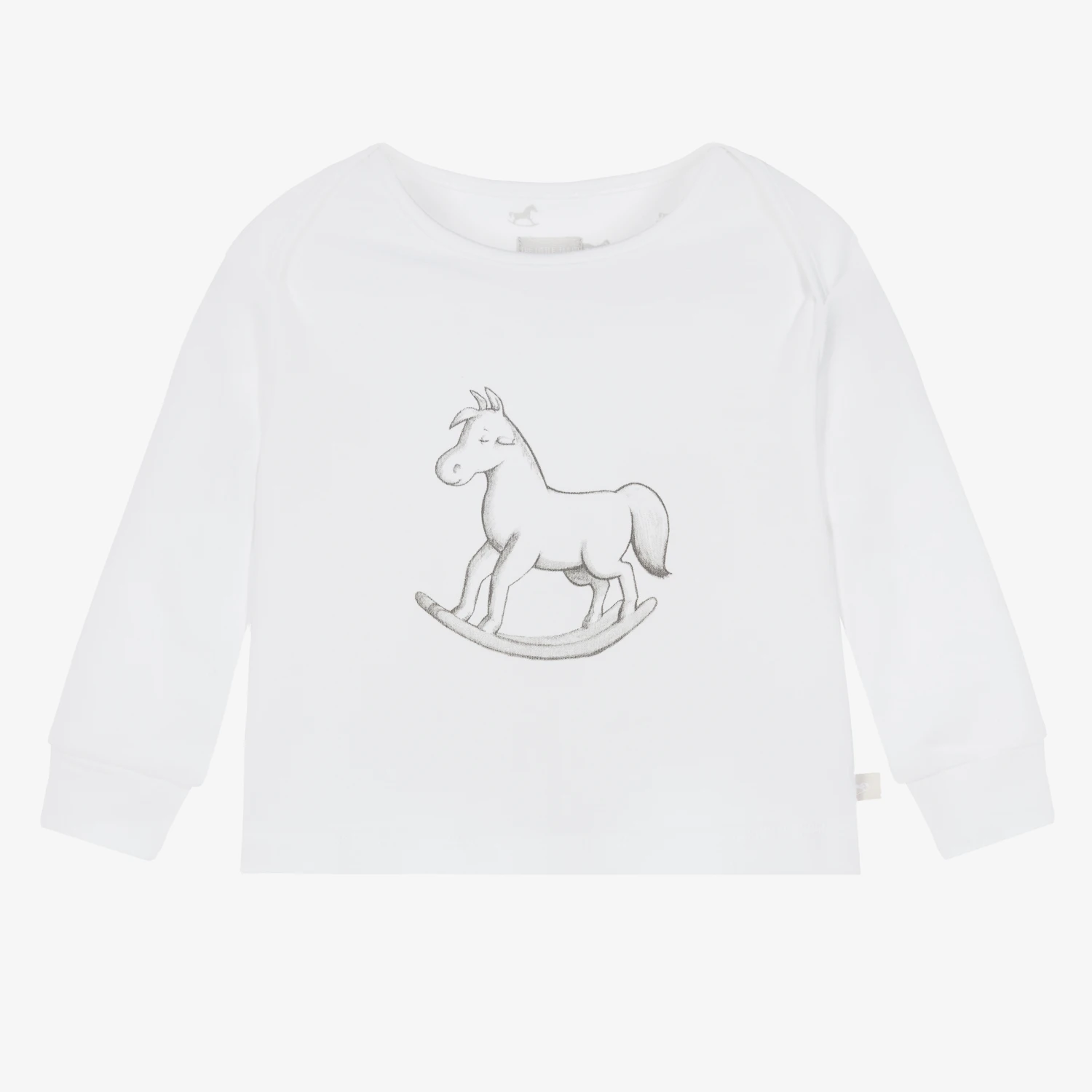 The Little Tailor White Cotton Jersey Rocking Horse Top 1 The Little Tailor White Cotton Jersey Rocking Horse Top