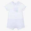 Tutto Piccolo Baby Boys Blue Striped Cotton Shortie