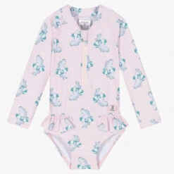 Tutto Piccolo Baby Girls Pink & Blue Swimsuit