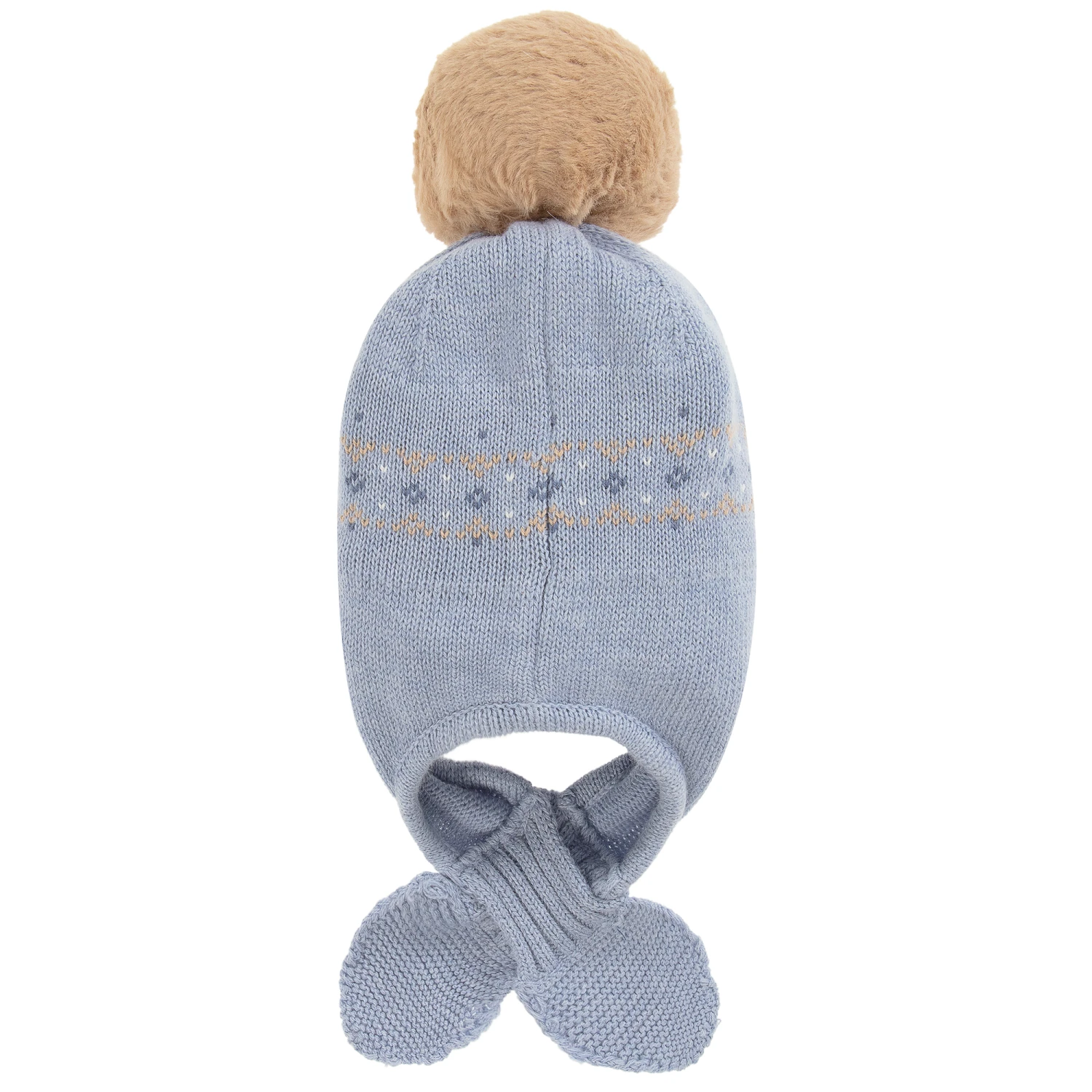 Tutto Piccolo Girls Blue Cotton Knit Hat 3 Tutto Piccolo Girls Blue Cotton Knit Hat - Image 3