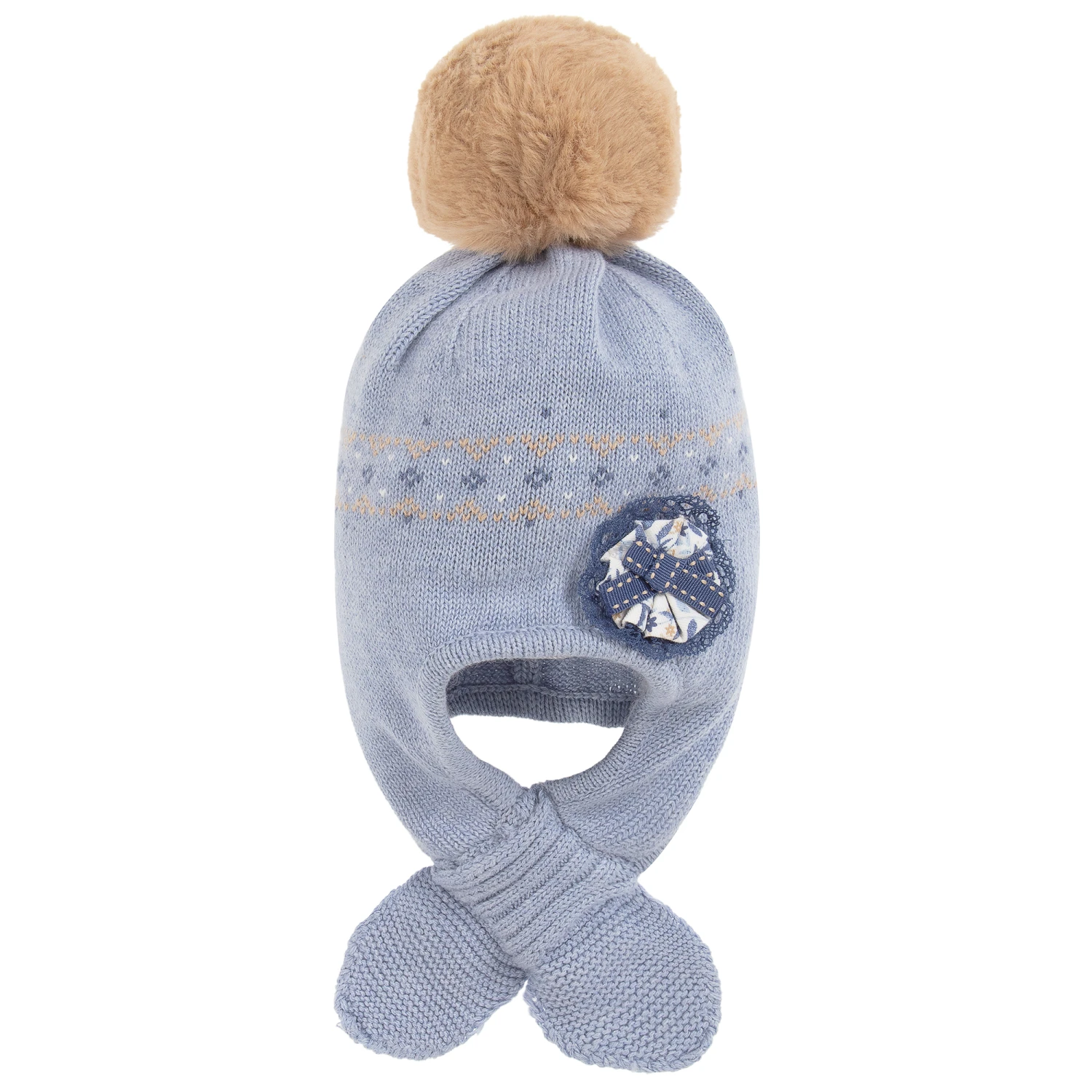 Tutto Piccolo Girls Blue Cotton Knit Hat 1 Tutto Piccolo Girls Blue Cotton Knit Hat