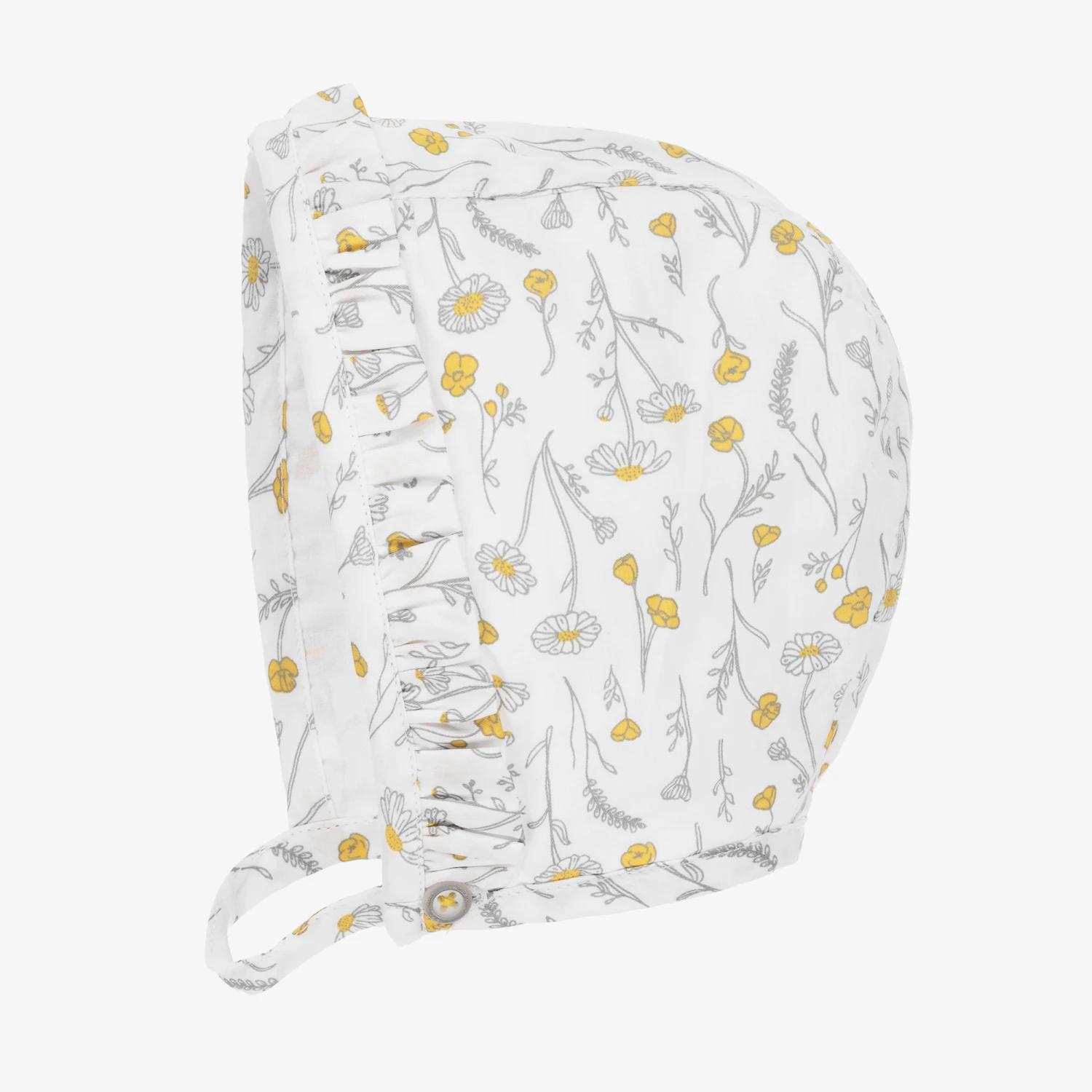 Tutto Piccolo Girls White Floral Bonnet 3 Tutto Piccolo Girls White Floral Bonnet - Image 3