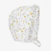 Tutto Piccolo Girls White Floral Bonnet