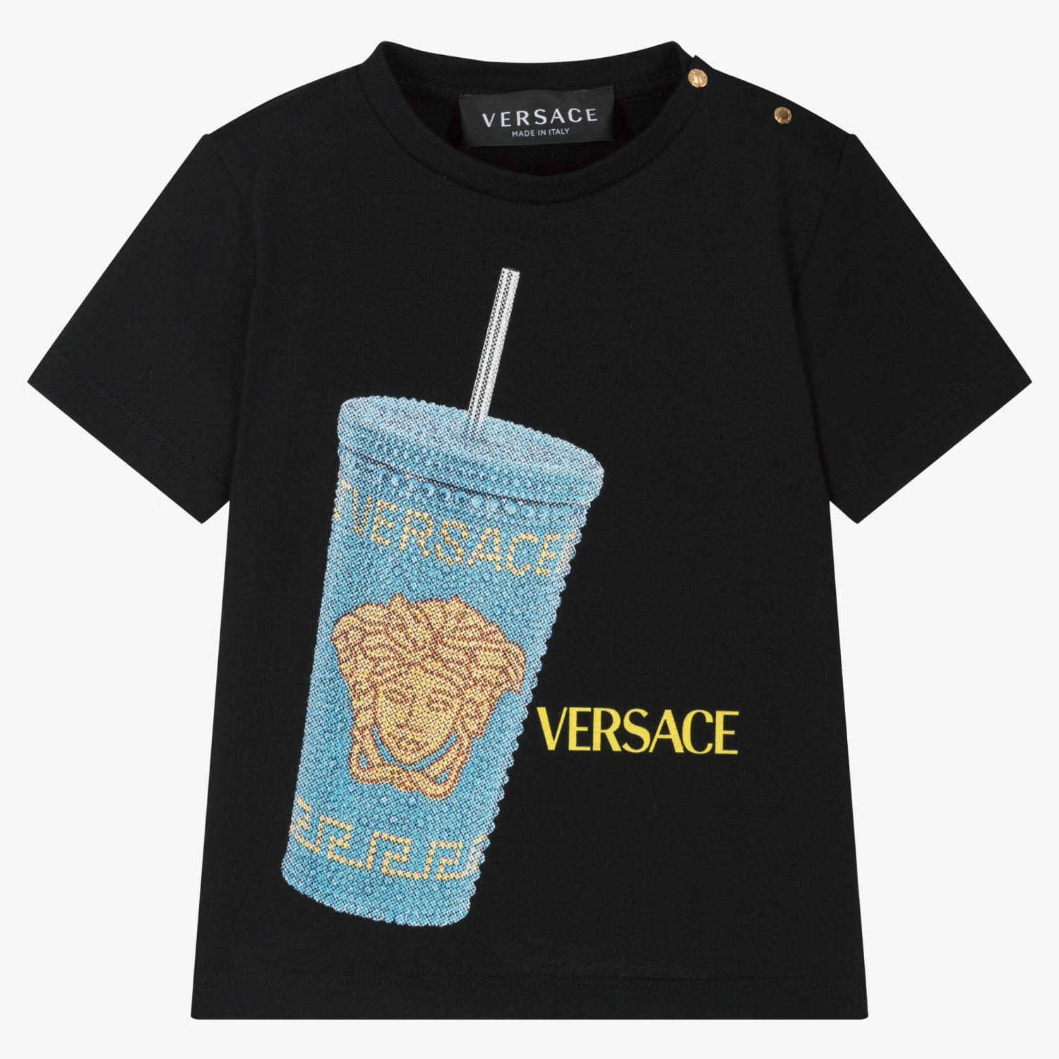 Versace Baby Boys Black Cotton Medusa T-Shirt 1 Versace Baby Boys Black Cotton Medusa T-Shirt