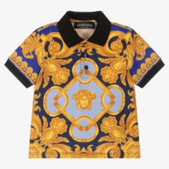 Versace Baby Boys Blue Barocco 660 Polo Shirt