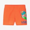 Versace Baby Boys Orange Crocodile Swim Shorts