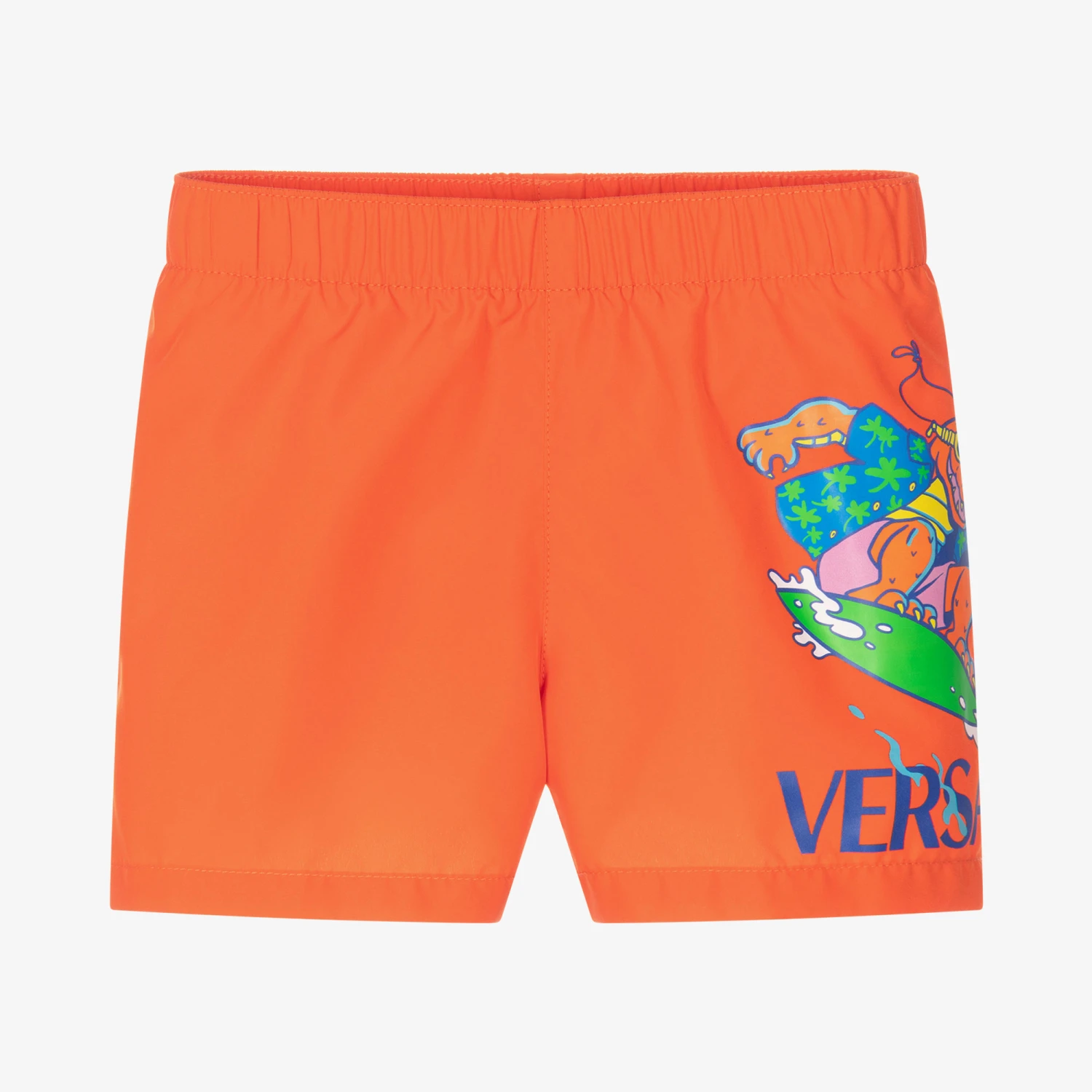 Versace Baby Boys Orange Crocodile Swim Shorts 1 Versace Baby Boys Orange Crocodile Swim Shorts