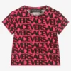 Versace Baby Girls Pink Cotton Logo T-Shirt