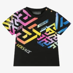Versace Black Greca Logo Baby T-Shirt
