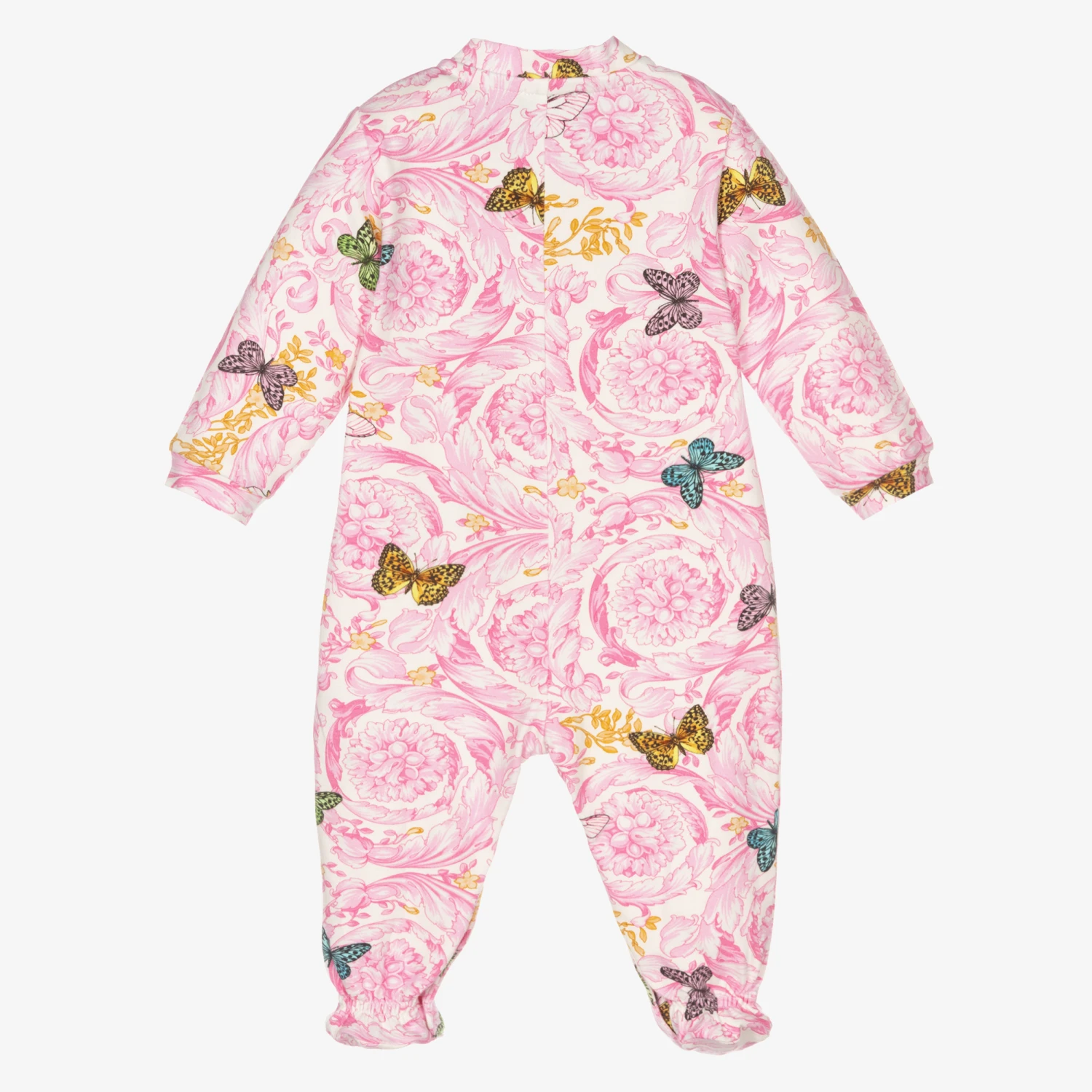 Versace Girls Pink Baroque Babygrow 2 Versace Girls Pink Baroque Babygrow - Image 2