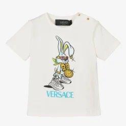 Versace White & Blue Bunny Baby T-Shirt