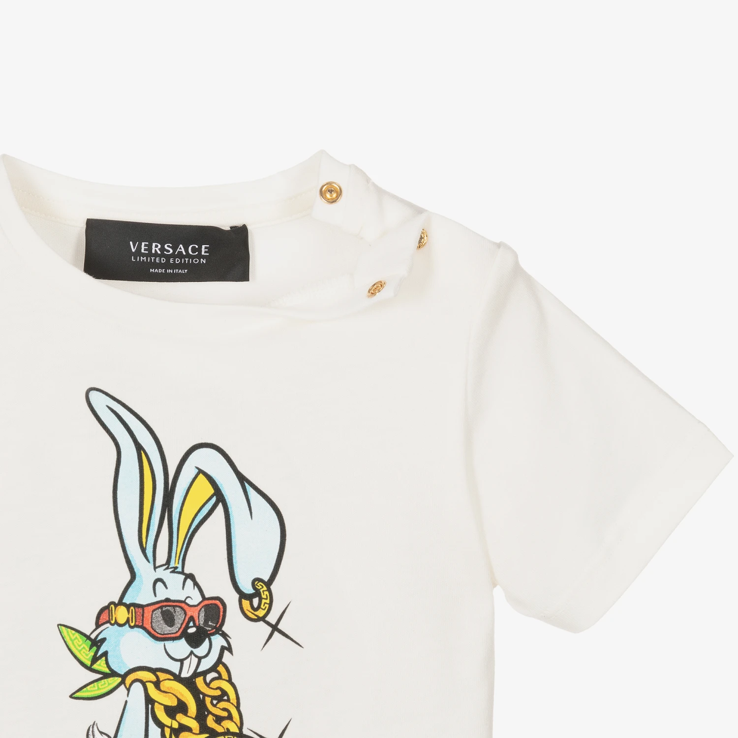 Versace White & Blue Bunny Baby T-Shirt 3 Versace White & Blue Bunny Baby T-Shirt - Image 3