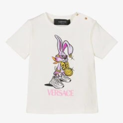 Versace White & Pink Bunny Baby T-Shirt