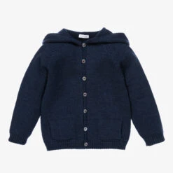 Wedoble Navy Blue Wool Cardigan