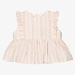 Wedoble Pink & Ivory Stripe Baby Blouse