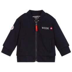 Week-end à La Mer Baby Boys Blue Zip-Up Top