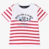 Week-end à La Mer Baby Boys Red & White Striped T-Shirt