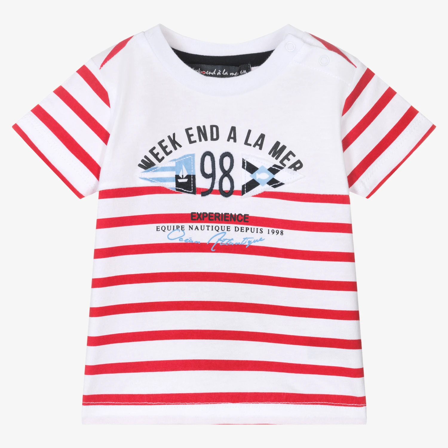 Week-end à La Mer Baby Boys Red & White Striped T-Shirt 1 Week-end à La Mer Baby Boys Red & White Striped T-Shirt