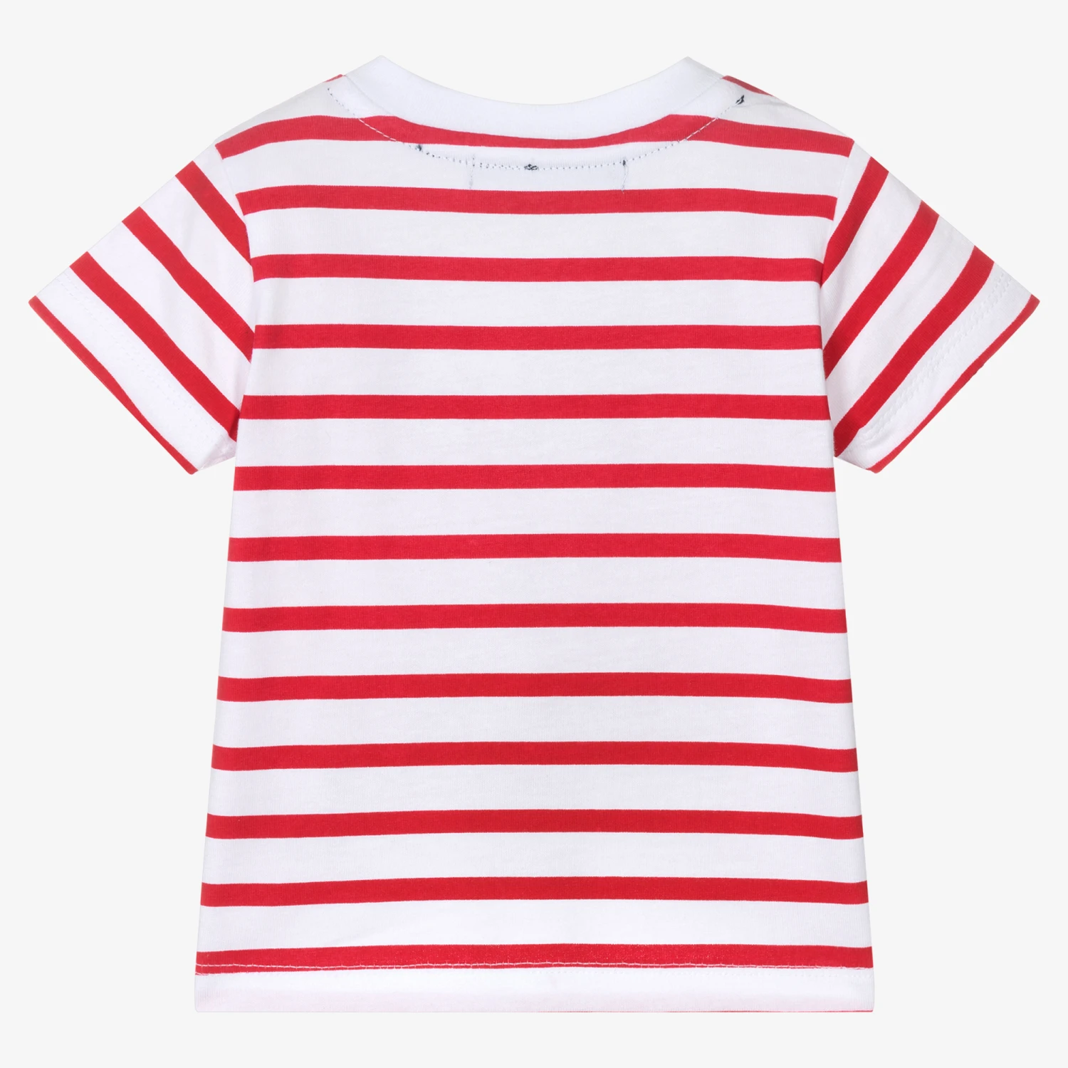 Week-end à La Mer Baby Boys Red & White Striped T-Shirt 2 Week-end à La Mer Baby Boys Red & White Striped T-Shirt - Image 2