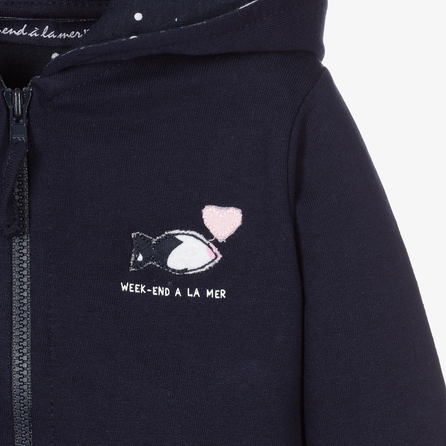 Week-end à La Mer Baby Girls Blue Zip-Up Top 3 Week-end à La Mer Baby Girls Blue Zip-Up Top - Image 3