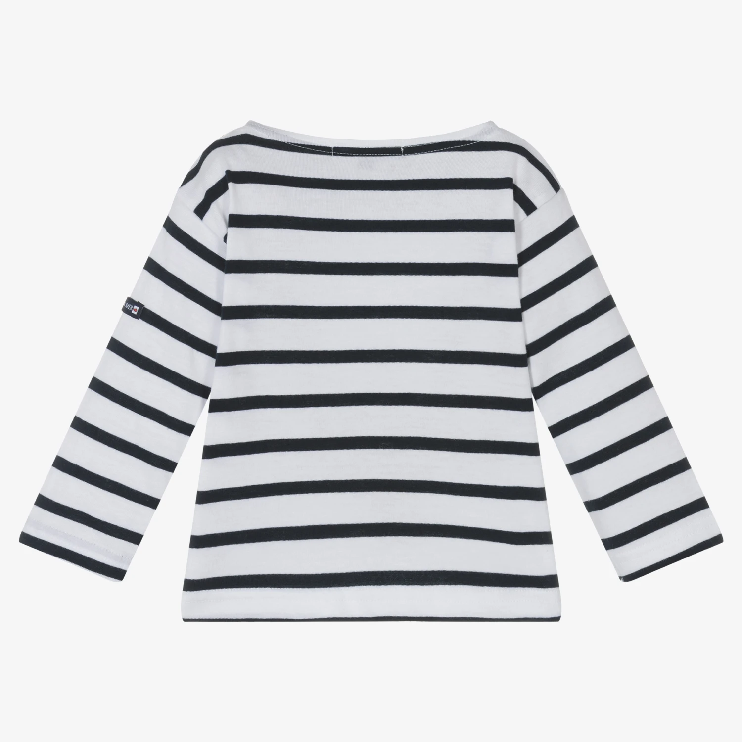 Week-end à La Mer Baby Girls White Breton Striped Top 2 Week-end à La Mer Baby Girls White Breton Striped Top - Image 2