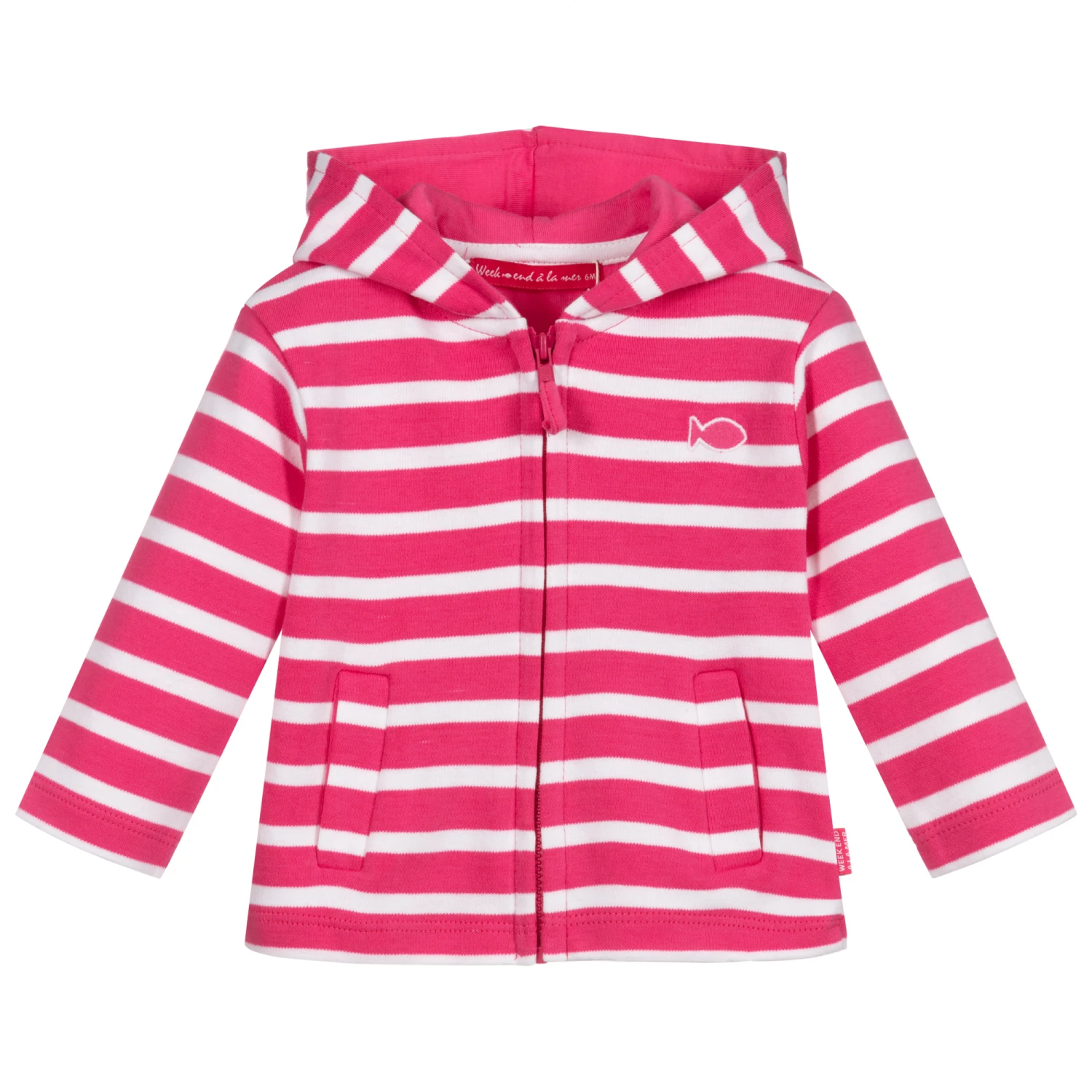 Week-end à La Mer Pink Striped Zip-Up Top 1 Week-end à La Mer Pink Striped Zip-Up Top